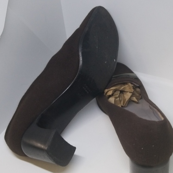 Gucci brown soft suede loafer pumps 8.5 - Picture 6 of 6